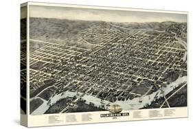 1874, Wilmington Bird's Eye View, Delaware, United States-null-Stretched Canvas