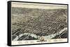 1874, Wilmington Bird's Eye View, Delaware, United States-null-Framed Stretched Canvas