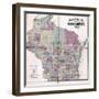 1874, Wisconsin Railroad and Sectional Map, Wisconsin, United States-null-Framed Giclee Print