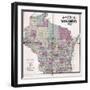 1874, Wisconsin Railroad and Sectional Map, Wisconsin, United States-null-Framed Giclee Print