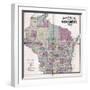 1874, Wisconsin Railroad and Sectional Map, Wisconsin, United States-null-Framed Giclee Print