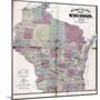 1874, Wisconsin Railroad and Sectional Map, Wisconsin, United States-null-Mounted Giclee Print