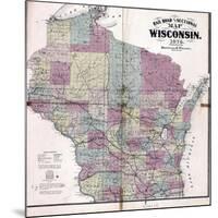 1874, Wisconsin Railroad and Sectional Map, Wisconsin, United States-null-Mounted Giclee Print