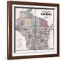 1874, Wisconsin Railroad and Sectional Map, Wisconsin, United States-null-Framed Giclee Print