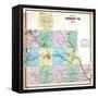 1875, Athens County Outline Map, Ohio, United States-null-Framed Stretched Canvas