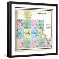 1875, Athens County Outline Map, Ohio, United States-null-Framed Giclee Print