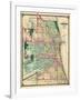 1875, Chicago City Map, Illinois, United States-null-Framed Giclee Print