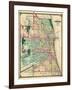 1875, Chicago City Map, Illinois, United States-null-Framed Giclee Print