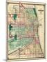 1875, Chicago City Map, Illinois, United States-null-Mounted Giclee Print