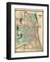 1875, Chicago City Map, Illinois, United States-null-Framed Giclee Print