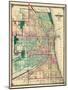 1875, Chicago City Map, Illinois, United States-null-Mounted Giclee Print