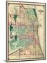 1875, Chicago City Map, Illinois, United States-null-Mounted Giclee Print