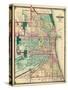 1875, Chicago City Map, Illinois, United States-null-Stretched Canvas