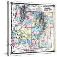 1875, Colorado, Utah, New Mexico and Arizona States Map, United States-null-Stretched Canvas