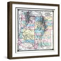 1875, Colorado, Utah, New Mexico and Arizona States Map, United States-null-Framed Giclee Print