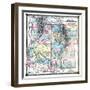 1875, Colorado, Utah, New Mexico and Arizona States Map, United States-null-Framed Giclee Print