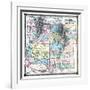 1875, Colorado, Utah, New Mexico and Arizona States Map, United States-null-Framed Giclee Print