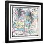 1875, Colorado, Utah, New Mexico and Arizona States Map, United States-null-Framed Giclee Print