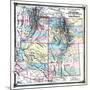 1875, Colorado, Utah, New Mexico and Arizona States Map, United States-null-Mounted Giclee Print