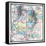 1875, Colorado, Utah, New Mexico and Arizona States Map, United States-null-Framed Stretched Canvas