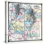 1875, Colorado, Utah, New Mexico and Arizona States Map, United States-null-Stretched Canvas