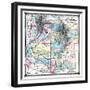 1875, Colorado, Utah, New Mexico and Arizona States Map, United States-null-Framed Giclee Print