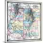 1875, Colorado, Utah, New Mexico and Arizona States Map, United States-null-Mounted Giclee Print