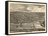 1875, Davenport Bird's Eye View, Iowa, United States-null-Framed Stretched Canvas