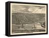 1875, Davenport Bird's Eye View, Iowa, United States-null-Framed Stretched Canvas