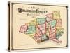 1875, Delaware County Map, Pennsylvania, United States-null-Stretched Canvas