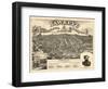 1875, Des Moines Bird's Eye View, Iowa, United States-null-Framed Giclee Print