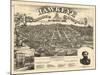 1875, Des Moines Bird's Eye View, Iowa, United States-null-Mounted Giclee Print