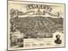 1875, Des Moines Bird's Eye View, Iowa, United States-null-Mounted Premium Giclee Print