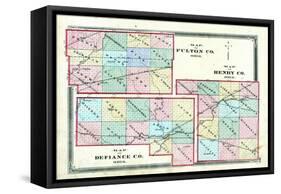 1875, Henry County, Fulton County, Defiance County Maps, Ohio, United States-null-Framed Stretched Canvas