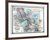 1875, Idaho, Montana and Wyoming States Map, United States-null-Framed Giclee Print