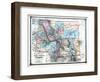 1875, Idaho, Montana and Wyoming States Map, United States-null-Framed Giclee Print