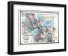 1875, Idaho, Montana and Wyoming States Map, United States-null-Framed Giclee Print