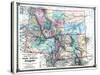 1875, Idaho, Montana and Wyoming States Map, United States-null-Stretched Canvas