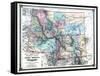 1875, Idaho, Montana and Wyoming States Map, United States-null-Framed Stretched Canvas
