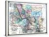 1875, Idaho, Montana and Wyoming States Map, United States-null-Stretched Canvas