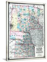 1875, Kansas, Nebraska, Dakota and Minnesota States Map, United States-null-Stretched Canvas