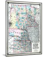 1875, Kansas, Nebraska, Dakota and Minnesota States Map, United States-null-Mounted Giclee Print