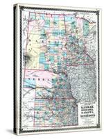 1875, Kansas, Nebraska, Dakota and Minnesota States Map, United States-null-Stretched Canvas