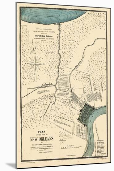 1875, New Orleans 1798 Drawn in 1875, Louisiana, United States-null-Mounted Giclee Print