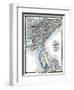 1875, North Carolina, South Carolina, Georgia, and Florida States Map, United States-null-Framed Giclee Print