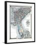 1875, North Carolina, South Carolina, Georgia, and Florida States Map, United States-null-Framed Giclee Print