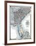 1875, North Carolina, South Carolina, Georgia, and Florida States Map, United States-null-Framed Giclee Print