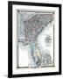 1875, North Carolina, South Carolina, Georgia, and Florida States Map, United States-null-Framed Giclee Print