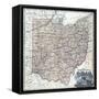 1875, Ohio Railroad and Township Map, Ohio, United States-null-Framed Stretched Canvas