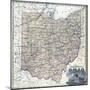 1875, Ohio Railroad and Township Map, Ohio, United States-null-Mounted Giclee Print